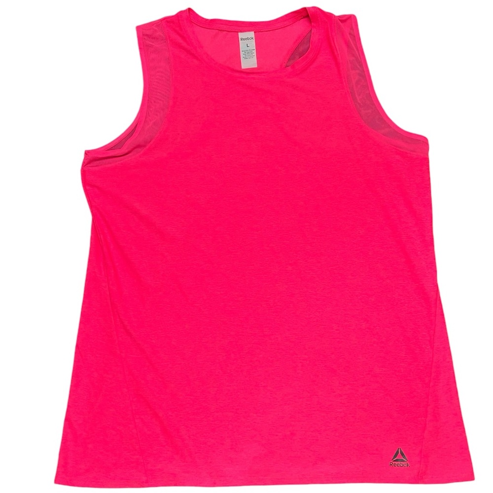 Reebok Hot Pink Muscle Tee with Mesh Trim Size Large